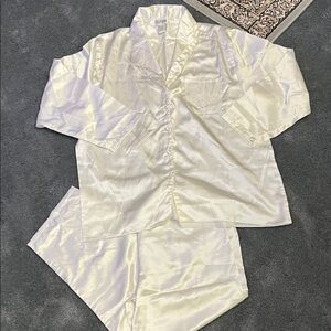 Elegant Cream Satin Pajama Set